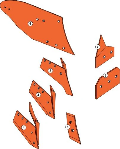 Explosionszeichnung Naud Pflugkörper Typ H54A